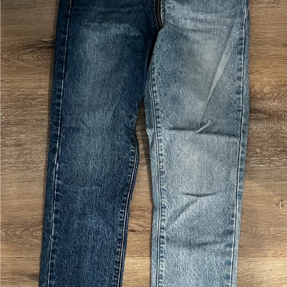 REVICE Women Two-Tone Blue Slim Straight Jeans